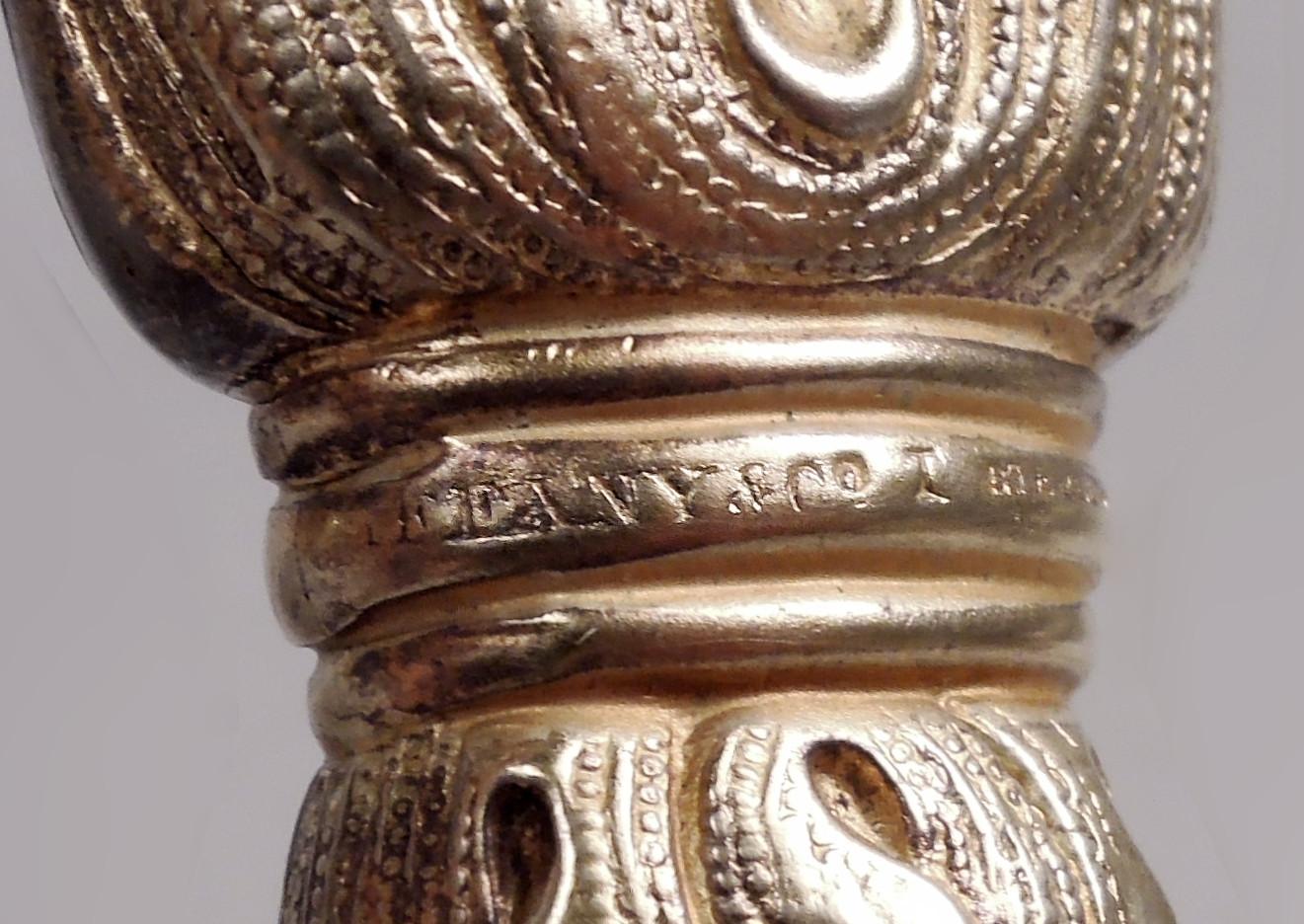 Argento 925 Coppia di vanità Tiffany Felce e Fiore con specchio a mano e spazzola per capelli in vendita