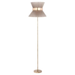"Tiffany" Floor Lamp 40 Champagne, Antiqued Silvered Glass, Brass