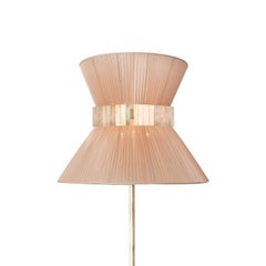 "Tiffany" Floor Lamp 40 Powder, Antiqued Silvered Glass, Brass