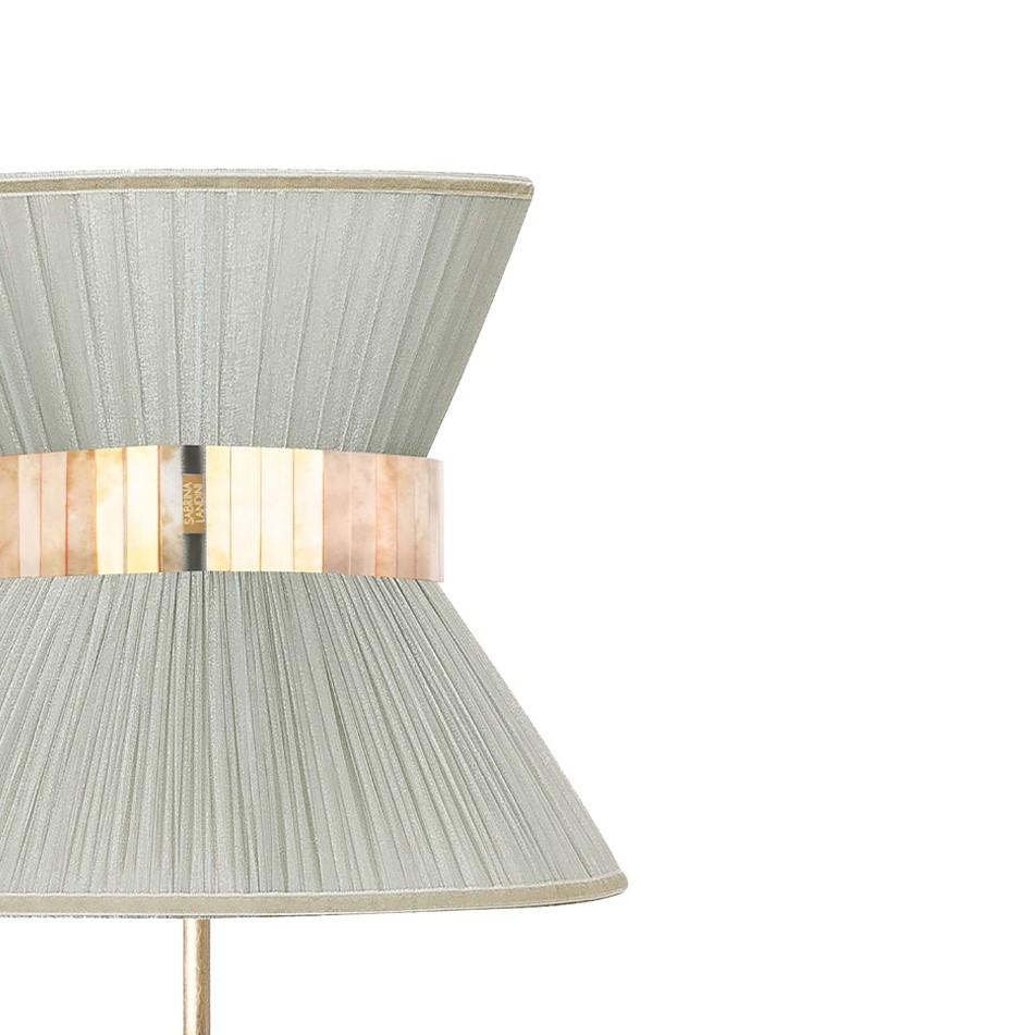 „Tiffany“ Stehlampe, 40 Silber, antikes, versilbertes Glas, Messing (Moderne) im Angebot