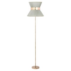 "Tiffany" Floor Lamp 40 Silver, Antiqued Silvered Glass, Brass