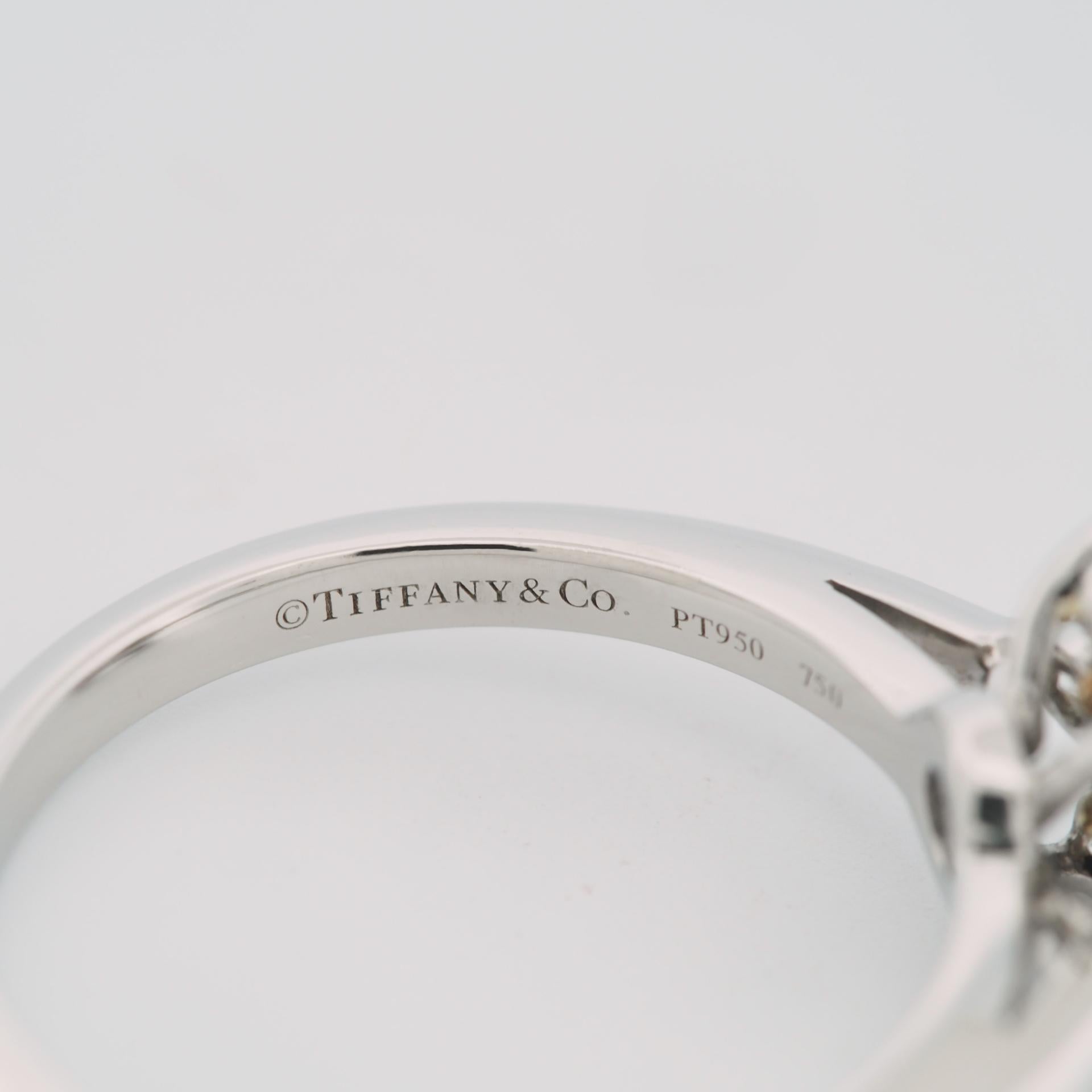 Women's Tiffany Fancy Yellow 0.25 ct Solitaire Flower Buttercup Diamond Ring 