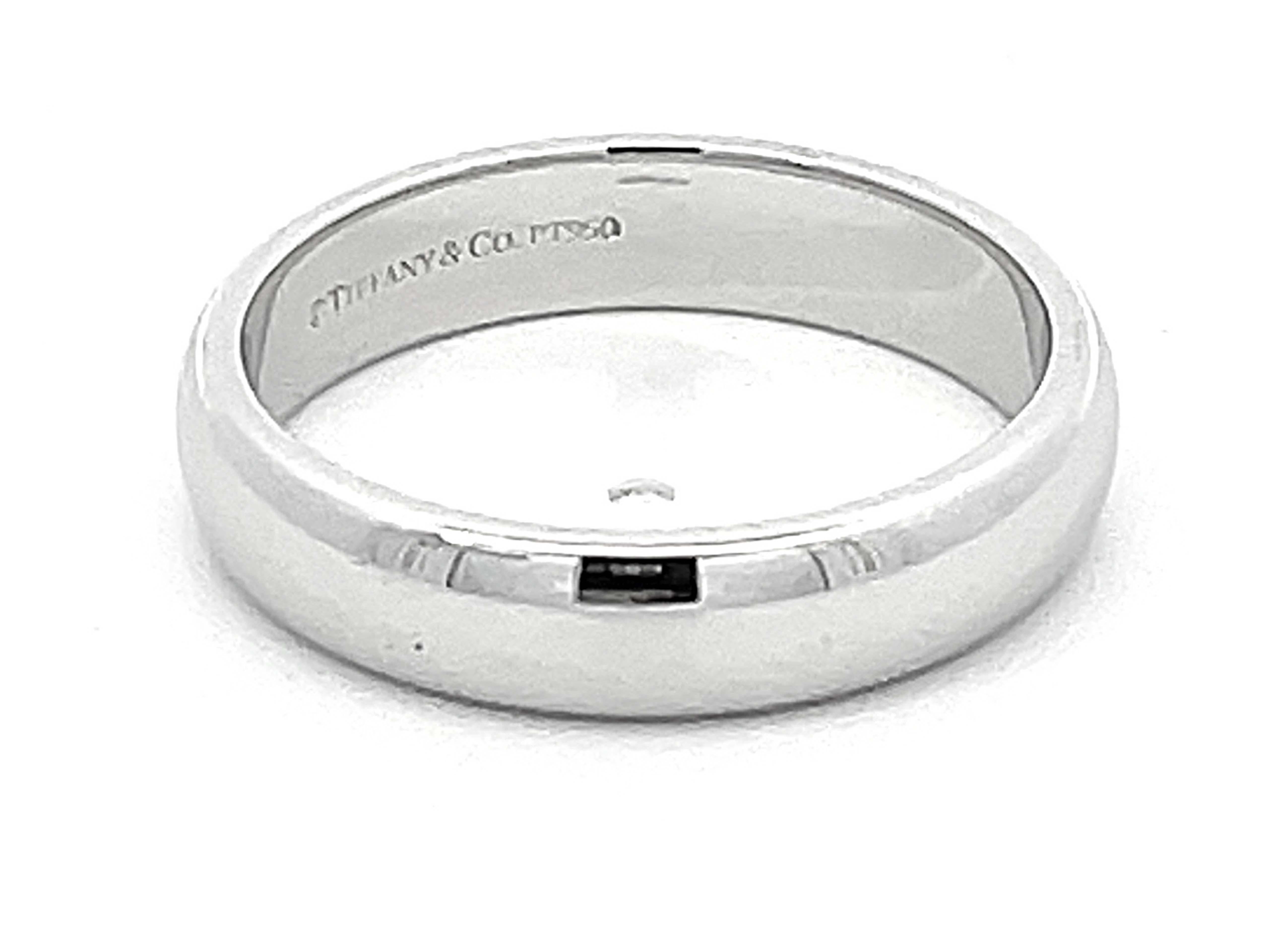 Tiffany Forever Wedding Band Ring in Platinum In Excellent Condition For Sale In Honolulu, HI
