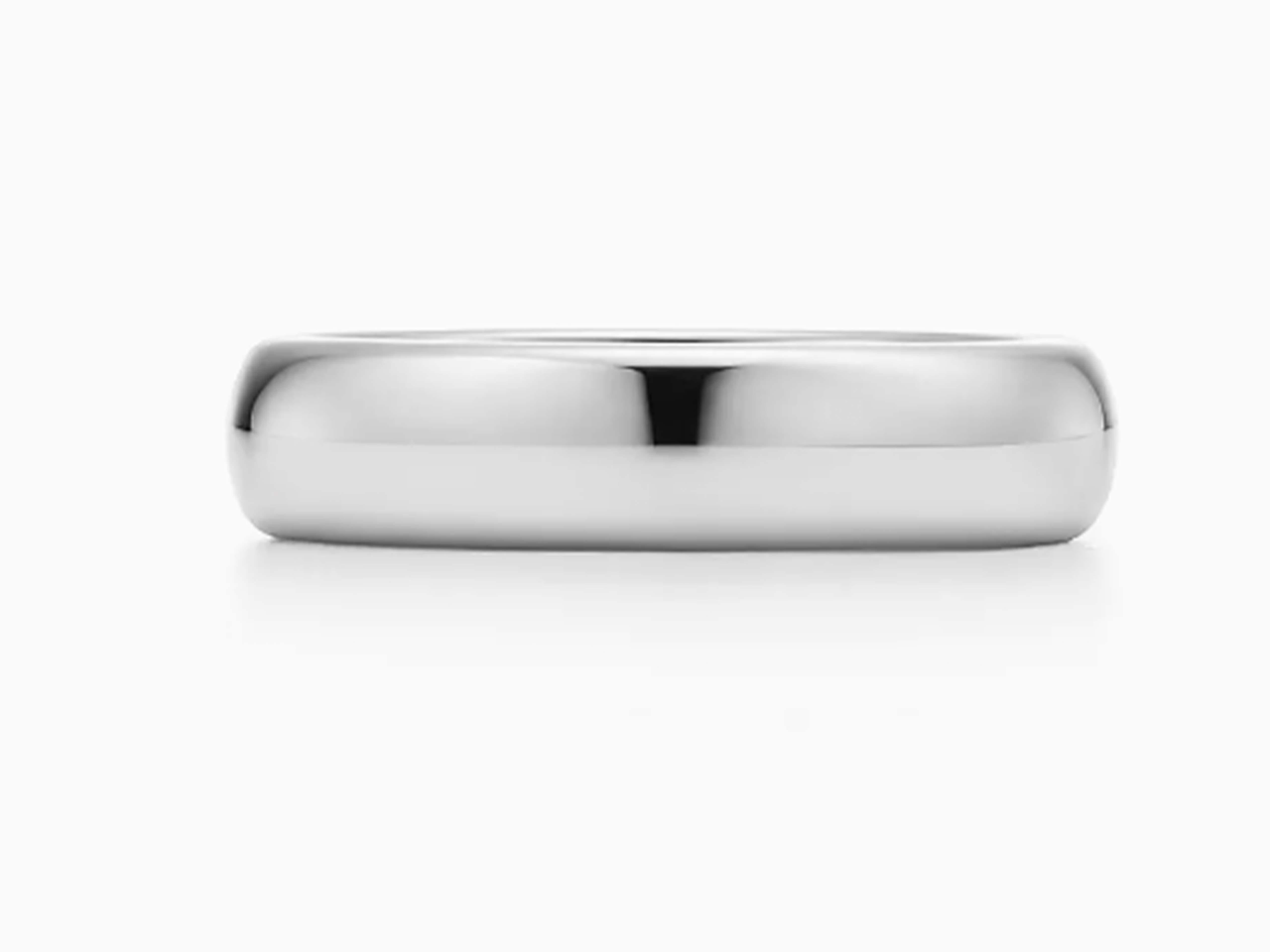 Women's or Men's Tiffany Forever Wedding Band Ring in Platinum For Sale