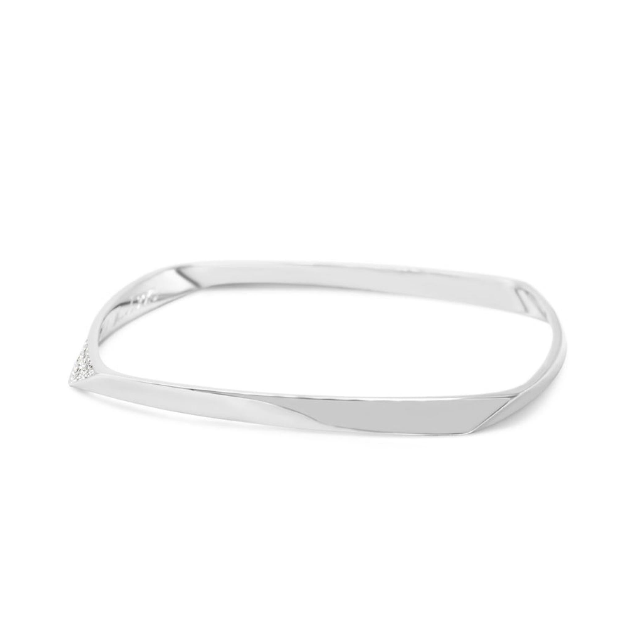 Taglio brillante Bangle Torque con diamanti in oro bianco 18 carati di Tiffany Frank Gehry in vendita