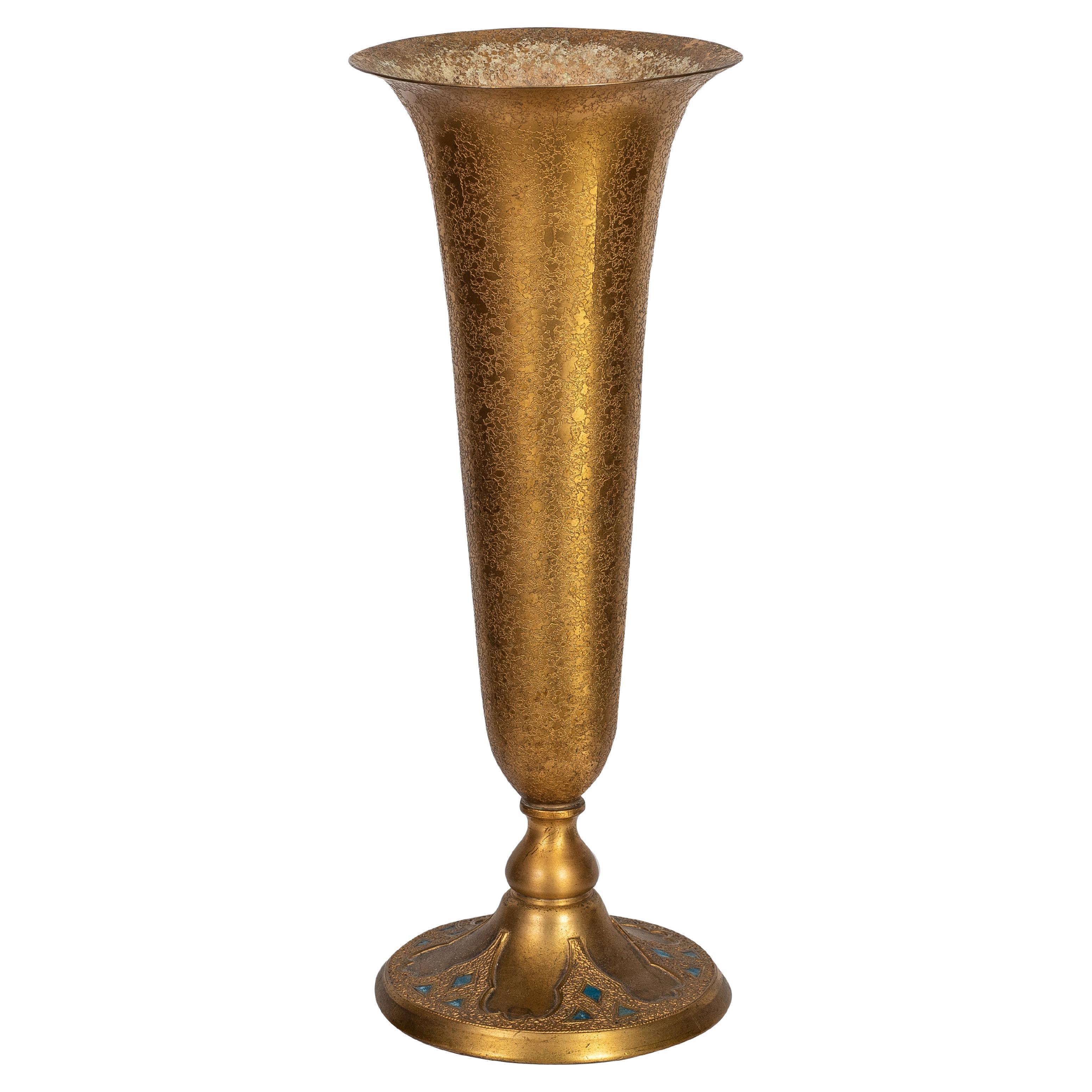 Tiffany Furnaces Gilt Bronze and Enamel Vase