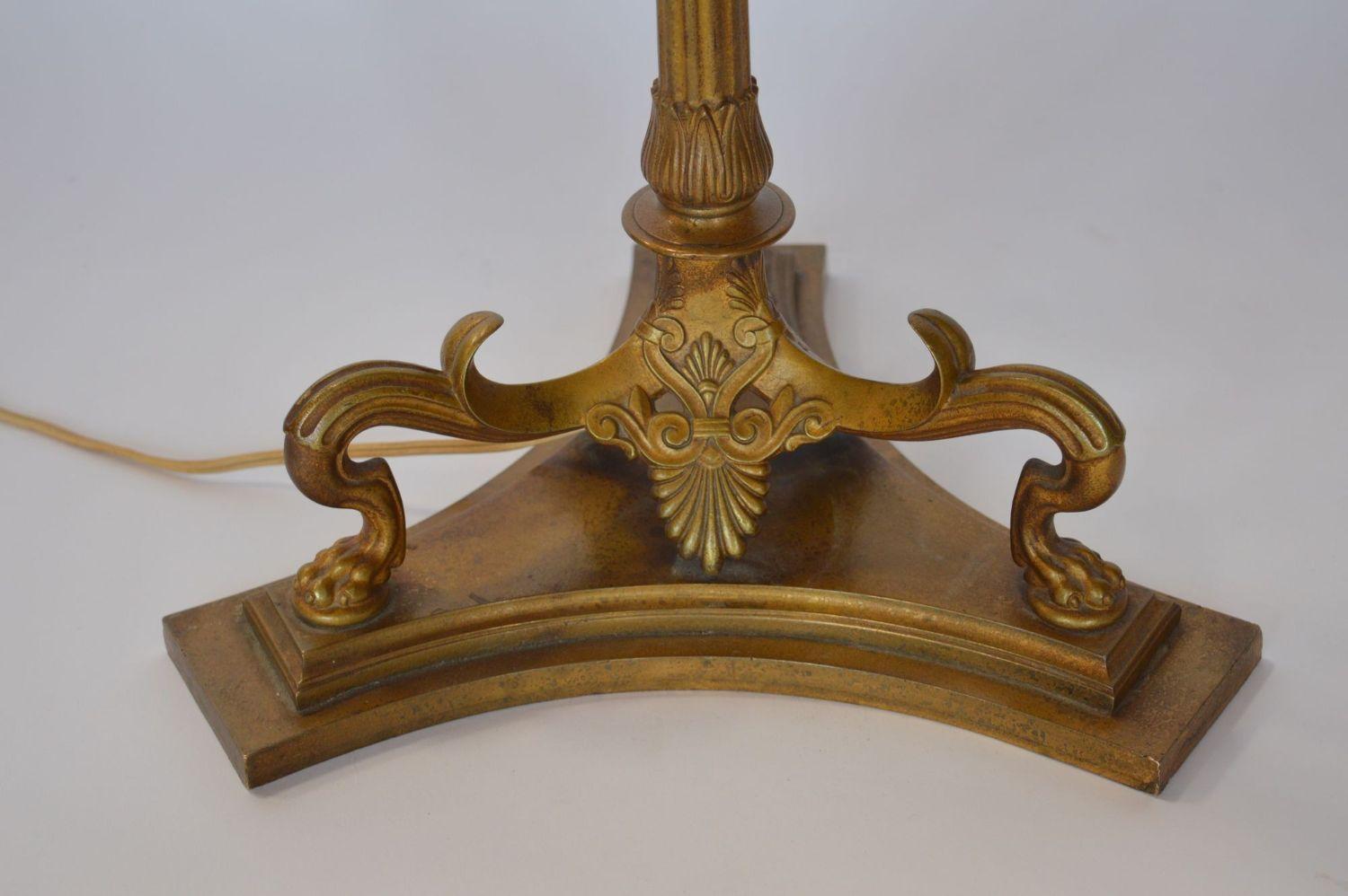 Bronze Lampadaire Tiffany en bronze doré et damasquiné Aladin en vente