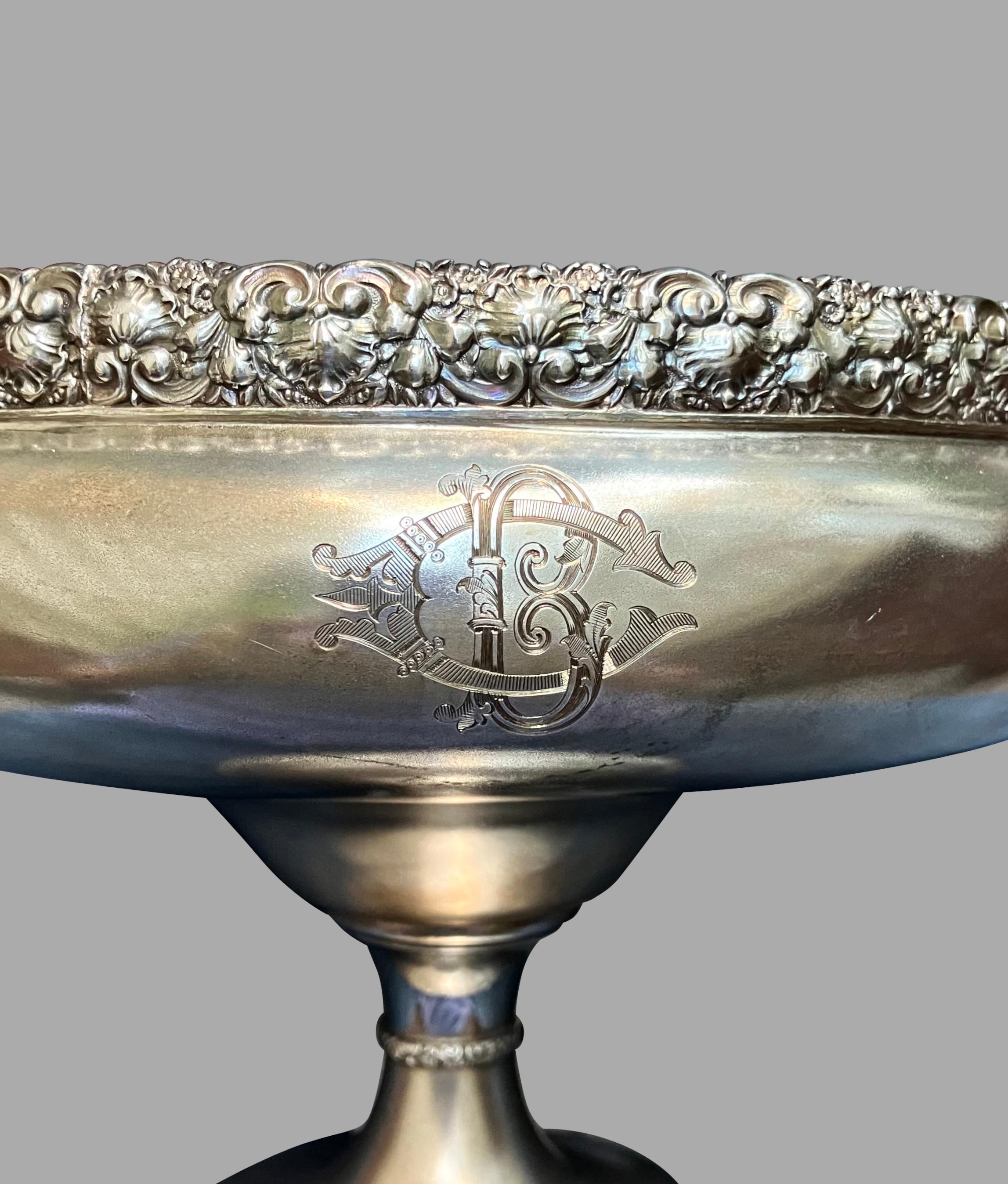  Tiffany Gilt-Washed Sterling Silver Center Bowl Circa 1873-1891 In Good Condition In San Francisco, CA