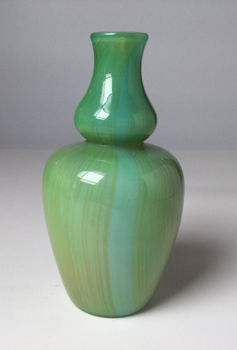 American Tiffany Glass Favrile Agate Paperweight Vase For Sale