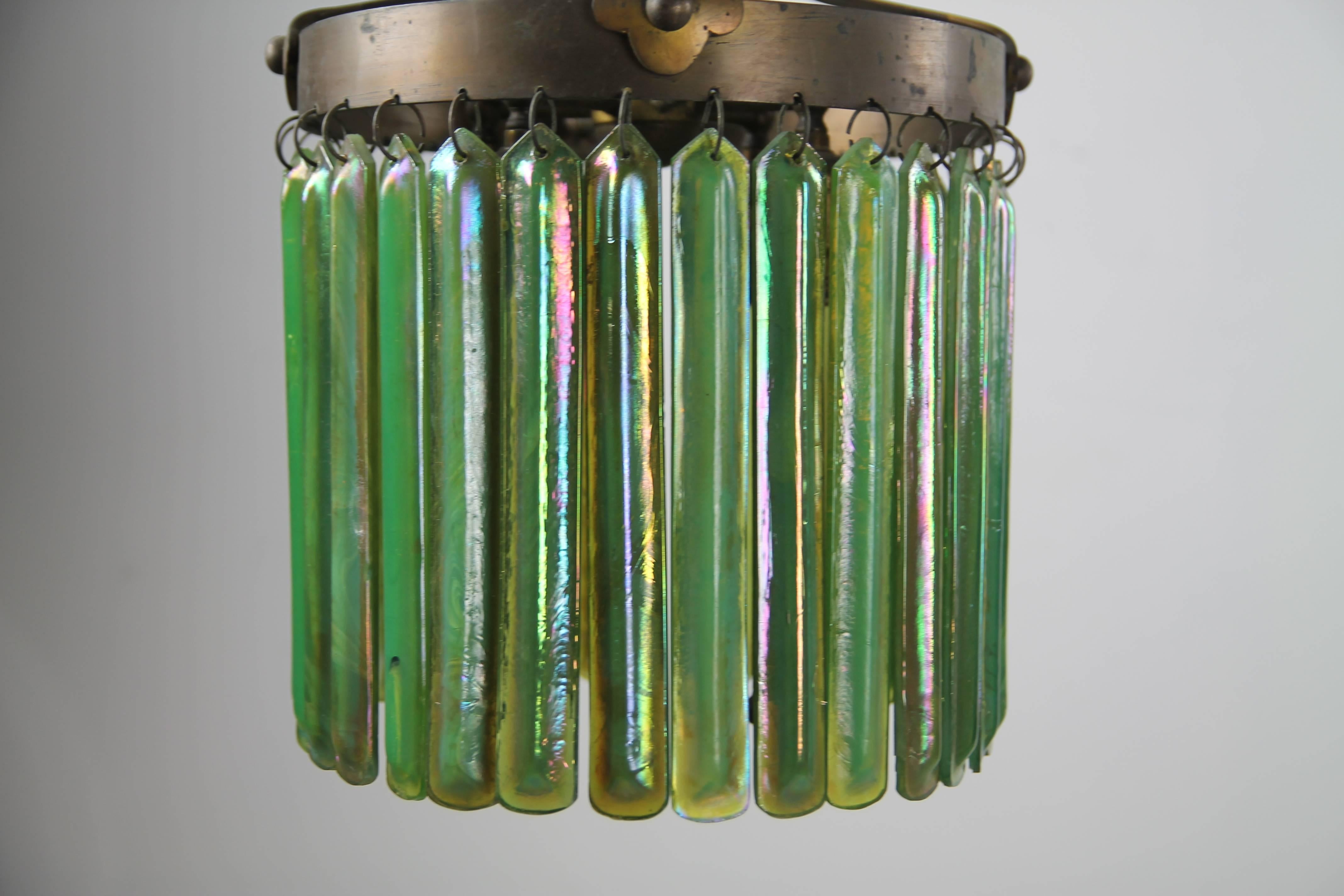 Arts and Crafts Tiffany Glass Pendant Light