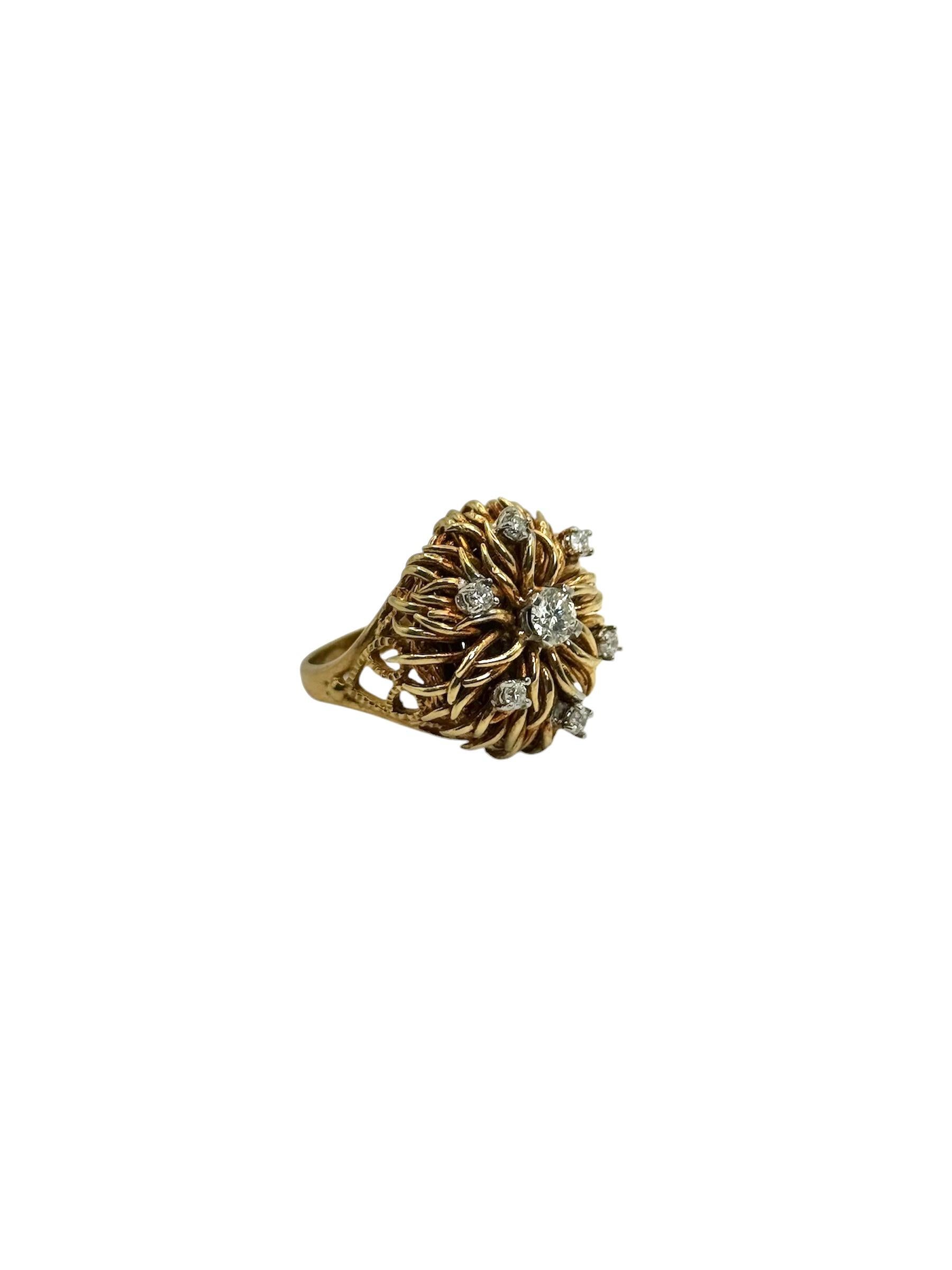 Bague Tiffany en or jaune 18K et diamants Excellent état - En vente à Great Neck Plaza, NY