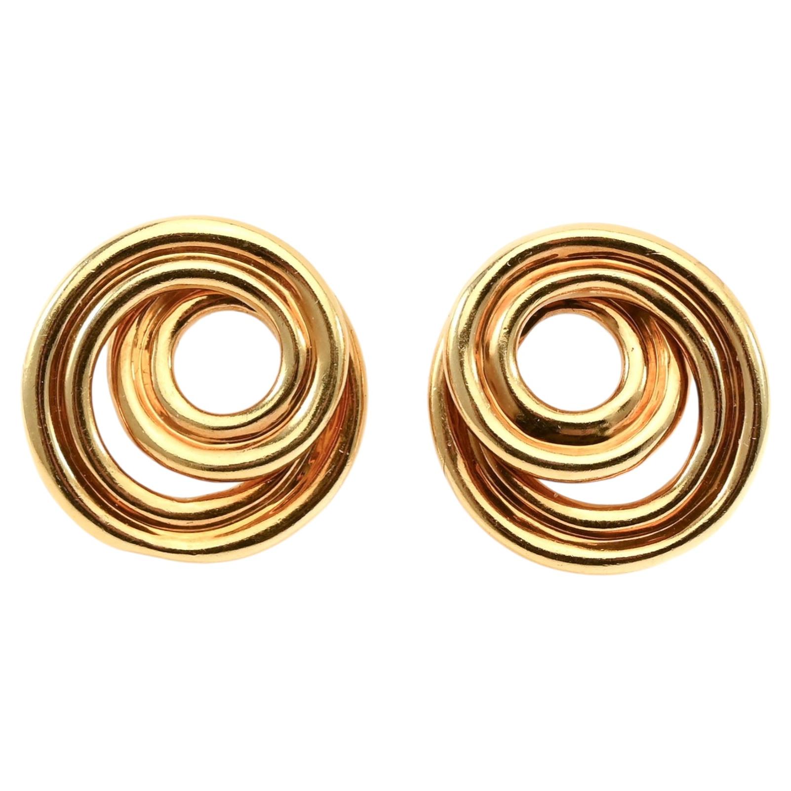 Orecchini a spirale Tiffany in oro in vendita