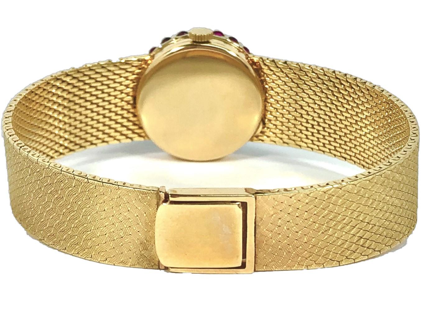 Tiffany & Co. Gold Double Bezel Watch with One Diamond Bezel and One Ruby Bezel 2