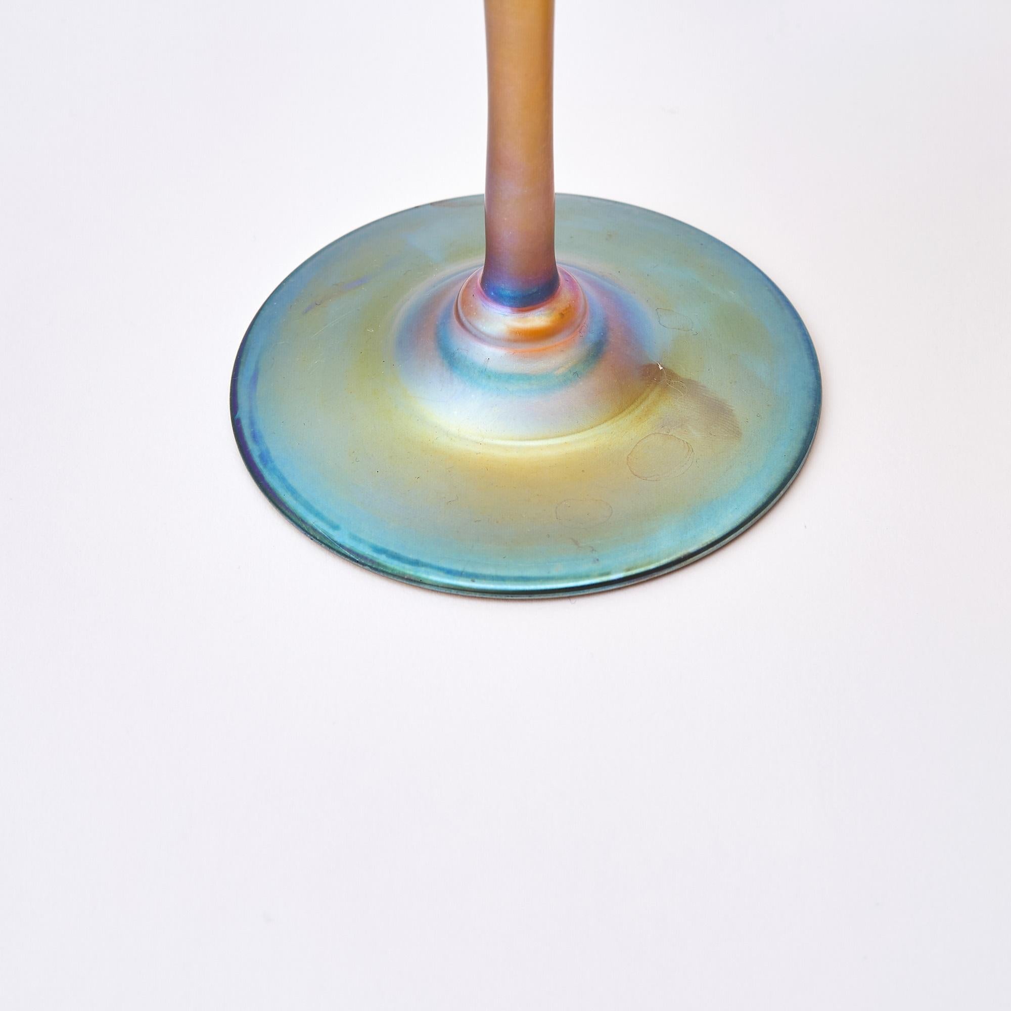 Early 20th Century Tiffany  Gold Favrile Blown Glass Wine Service/ 8 People, Circa 1905-1915 For Sale