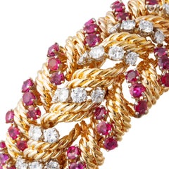 Tiffany Gold Platin Rubin Diamant Armband