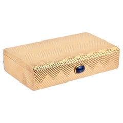 Cartier Gold Retro Box with Sapphire Clasp