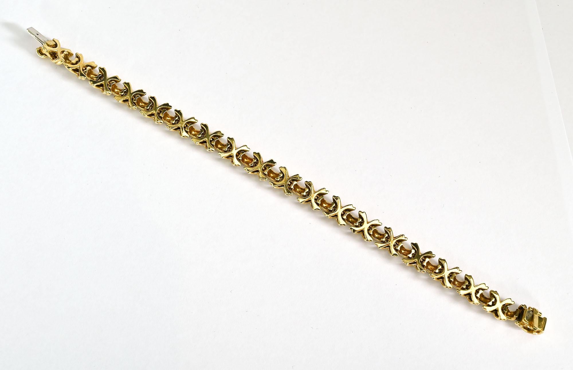 Tiffany Gold X Bracelet For Sale at 1stDibs tiffany x bracelet