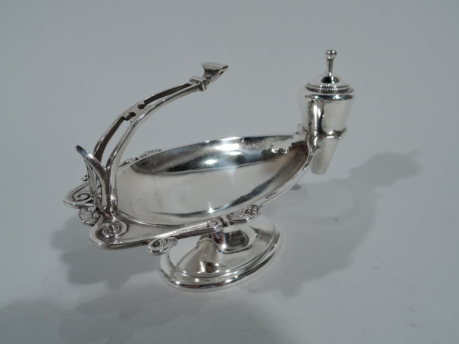 Néo-grec Lustre à cigares en argent sterling de style néo-grec de Tiffany en forme de lampe à huile ancienne