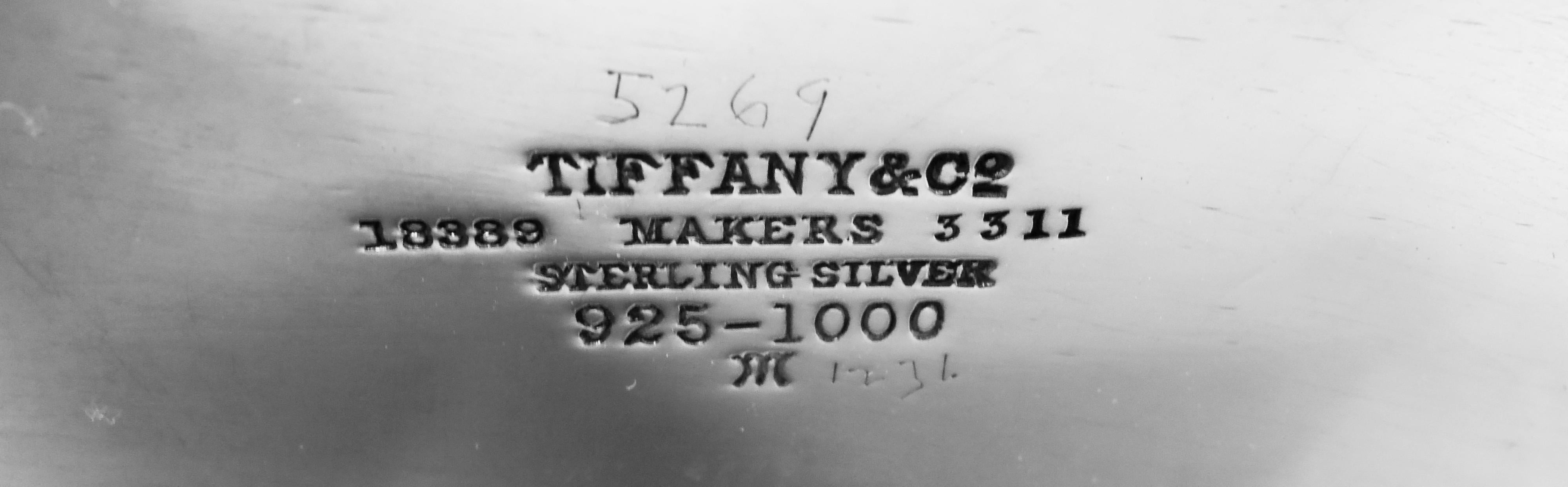 Tiffany Hampton Art Deco Sterling Silver Coffee & Tea Set on Tray For Sale 7