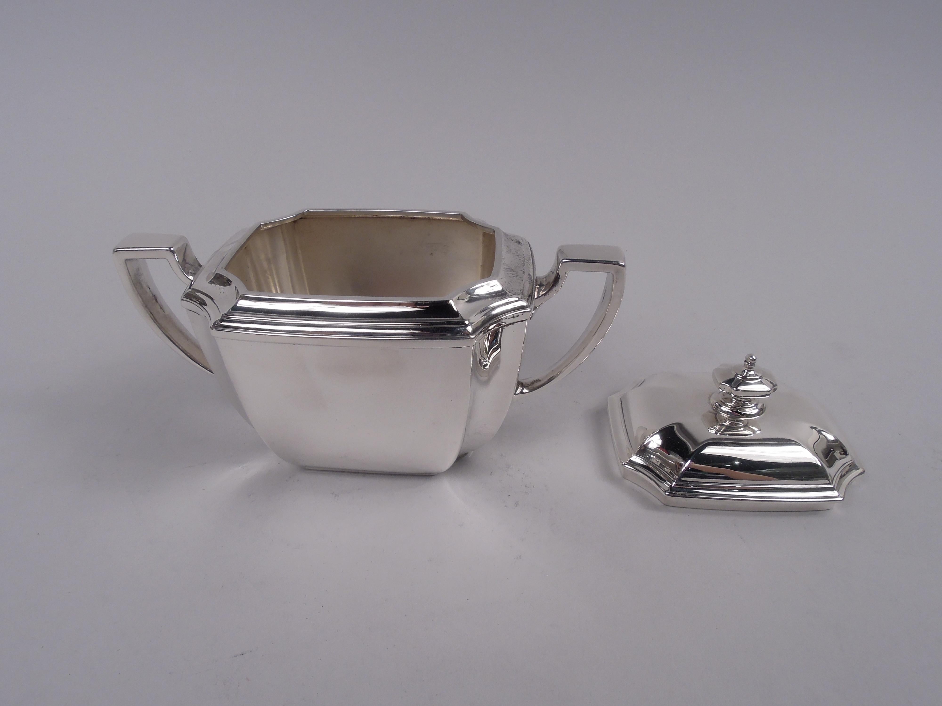 Juego de café y té Tiffany Hampton Art Déco de plata de ley en bandeja en venta 5