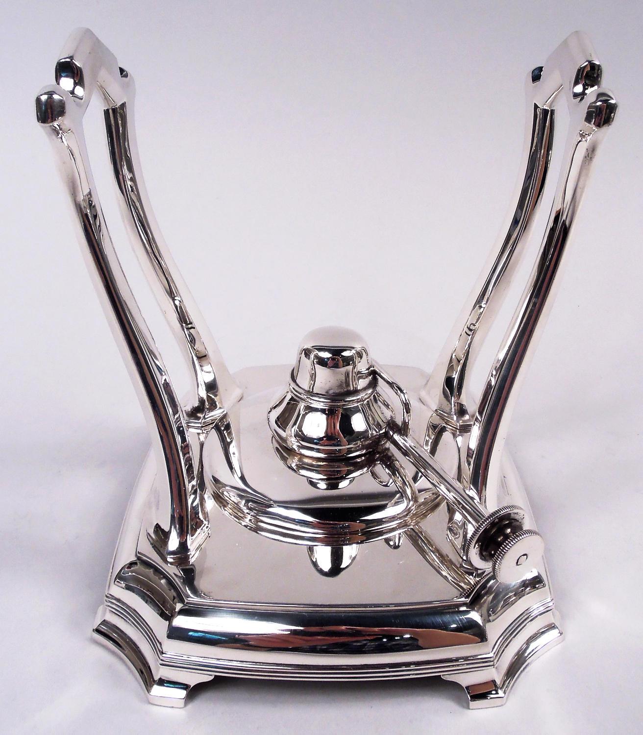 Juego de café y té Tiffany Hampton Art Déco de plata de ley en bandeja Estadounidense en venta