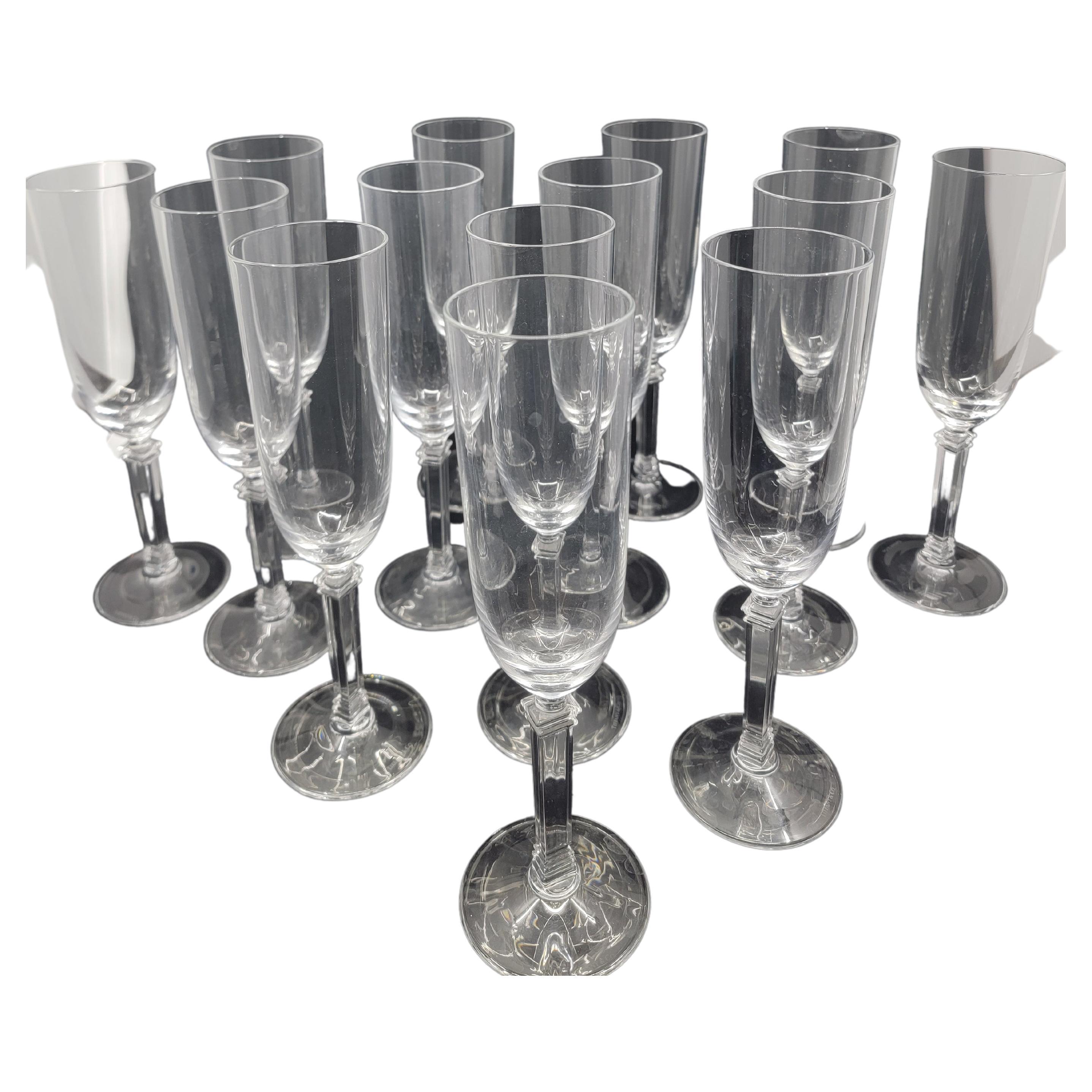 Tiffany Hampton Crystal Champagne Flutes For Sale