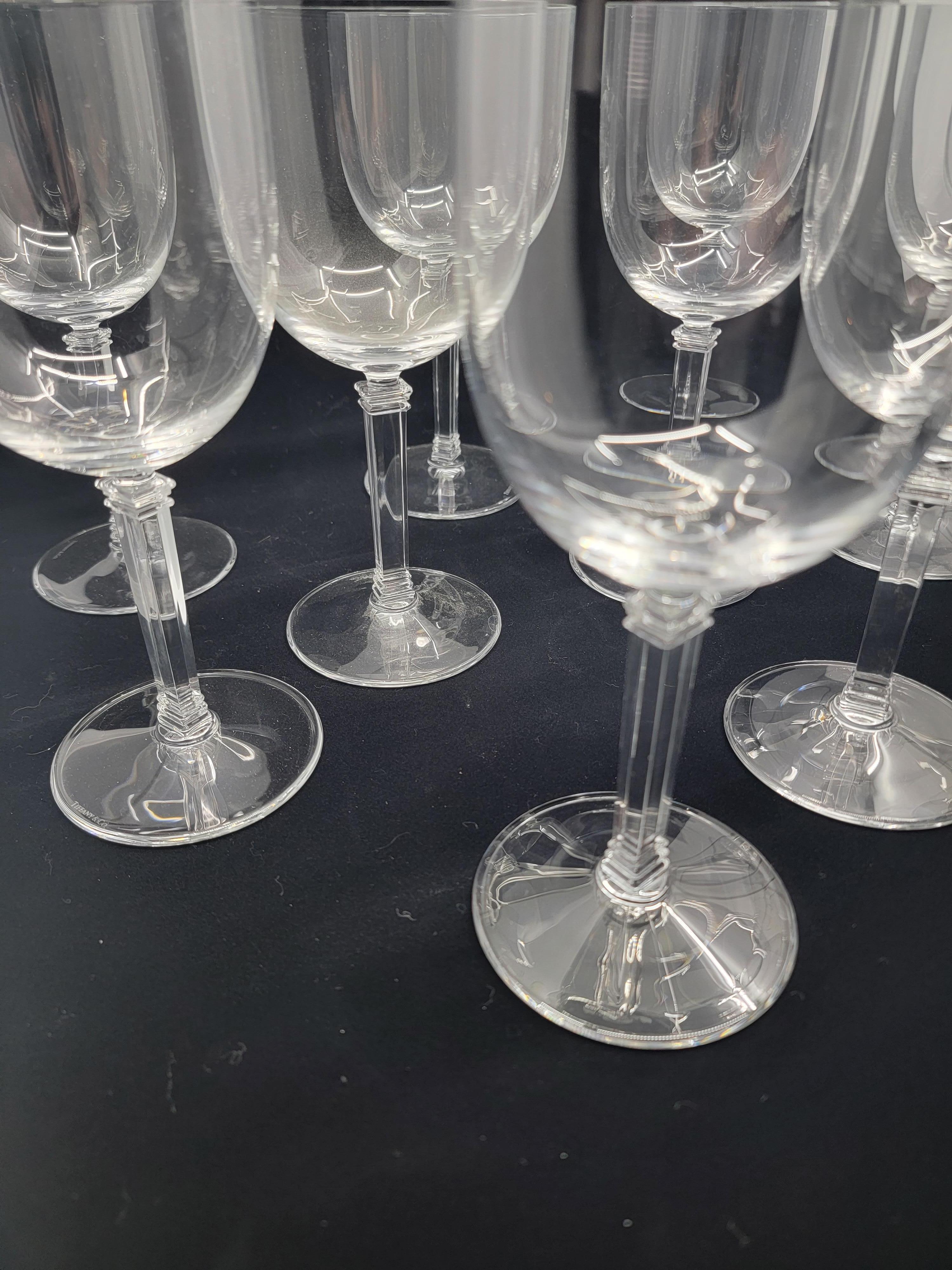 This set of 8 glasses is quinticential MCM. They are architectural stark and work with a miriad of dinner wear. I have used these with clients with RCD dinner wear or with contemporary offerings from other manufacturers. They are bold yet simple and