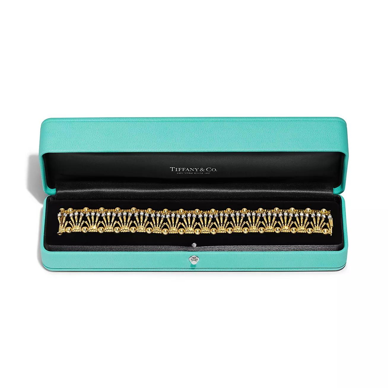 Pulsera Tiffany Hands en oro amarillo y platino Moderno en venta