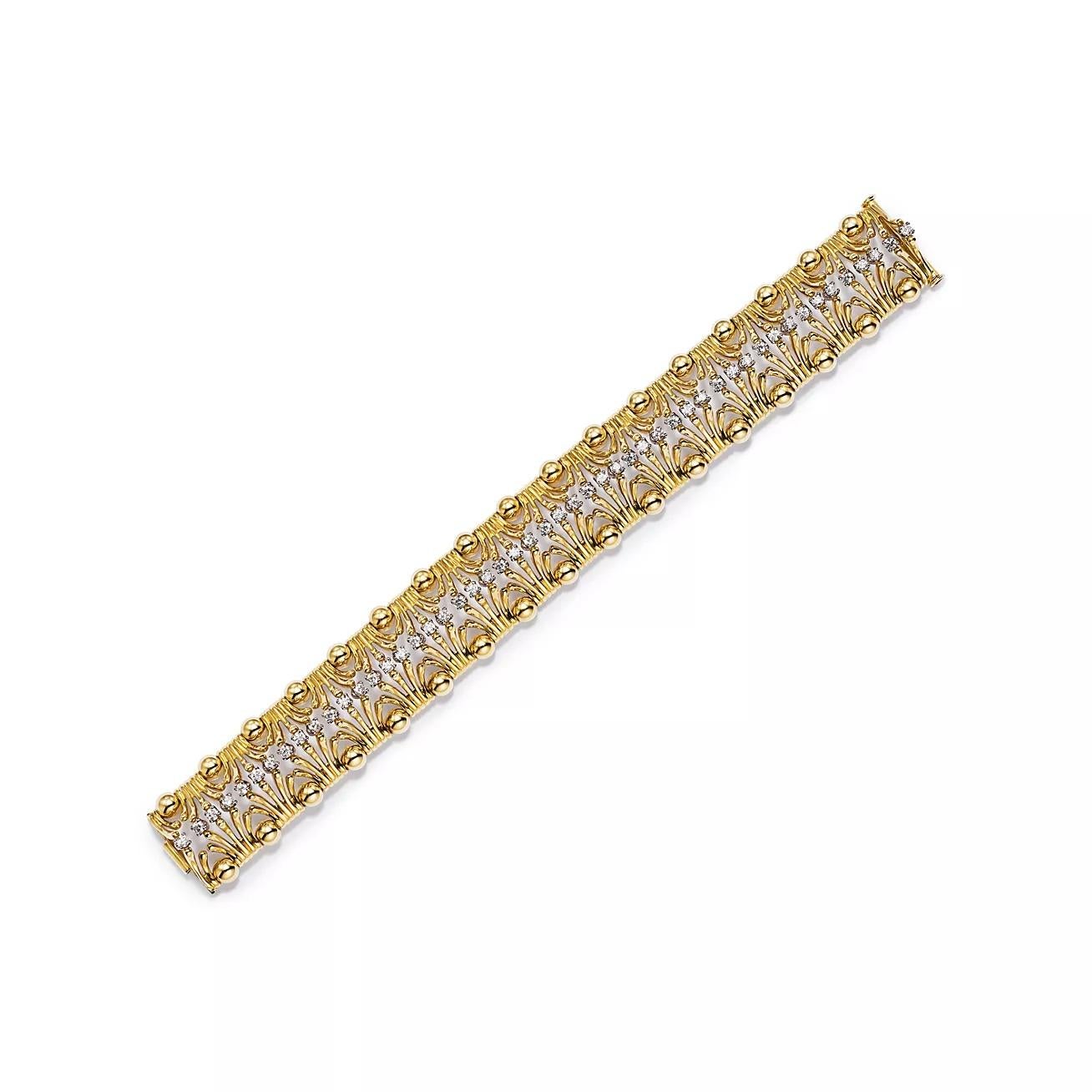 Pulsera Tiffany Hands en oro amarillo y platino en Nuevo estado para la venta en Los Angeles, CA