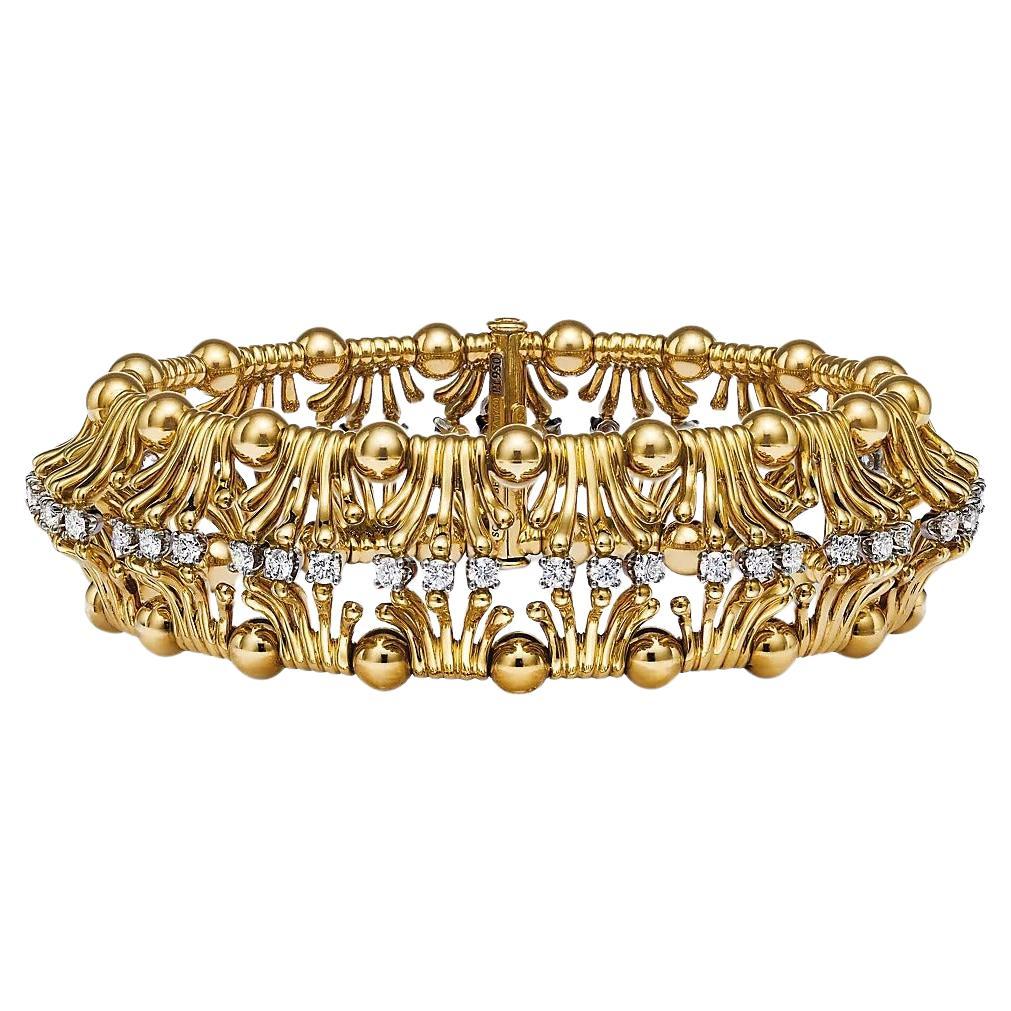 Tiffany Hands Bracelet in Yellow Gold and Platinum