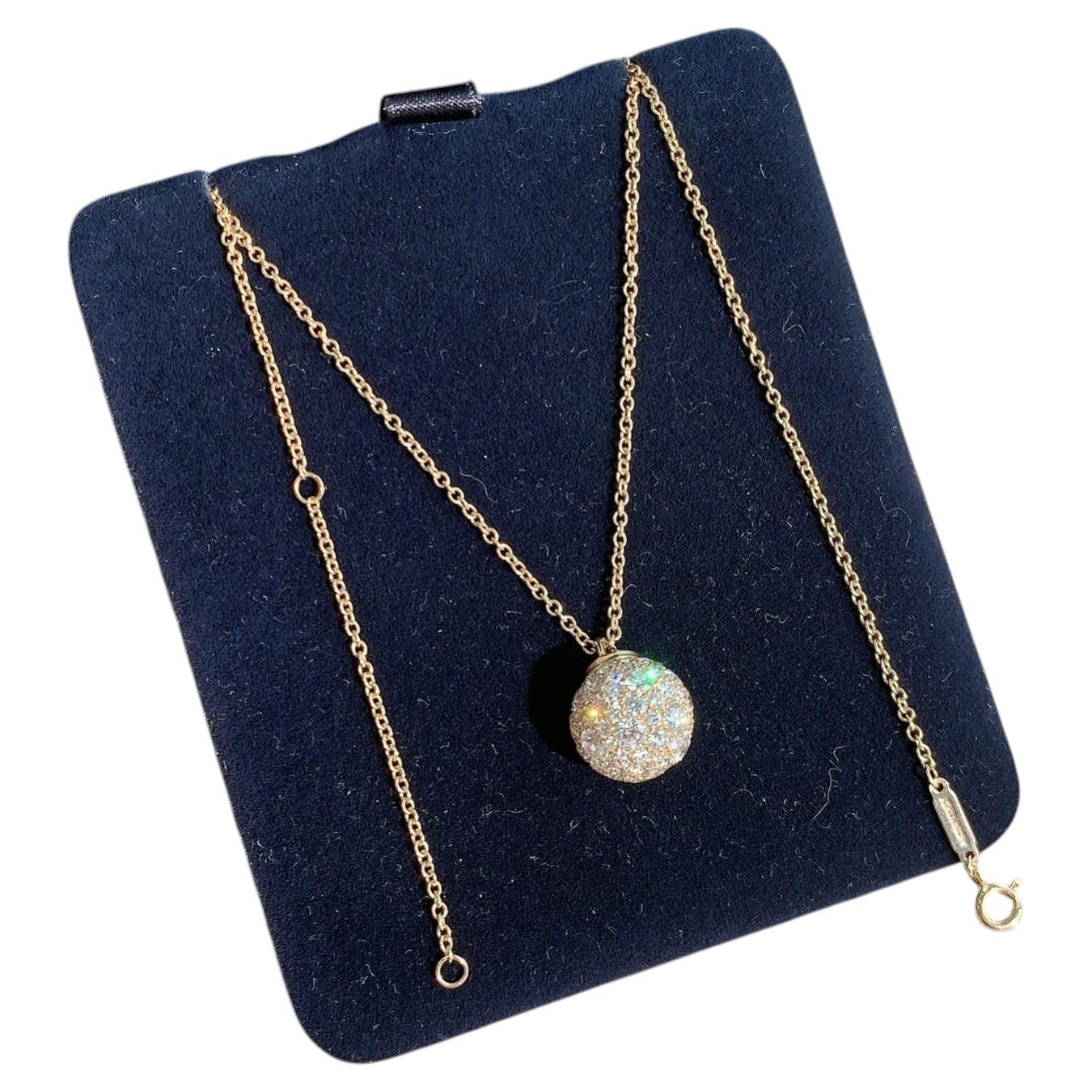 Collana Tiffany HardWear Ball in oro rosa con pavé di diamanti