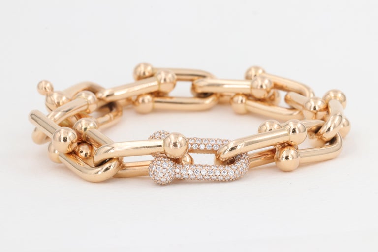 Tiffany HardWear Diamond Large Link Bracelet in 18 Karat Yellow