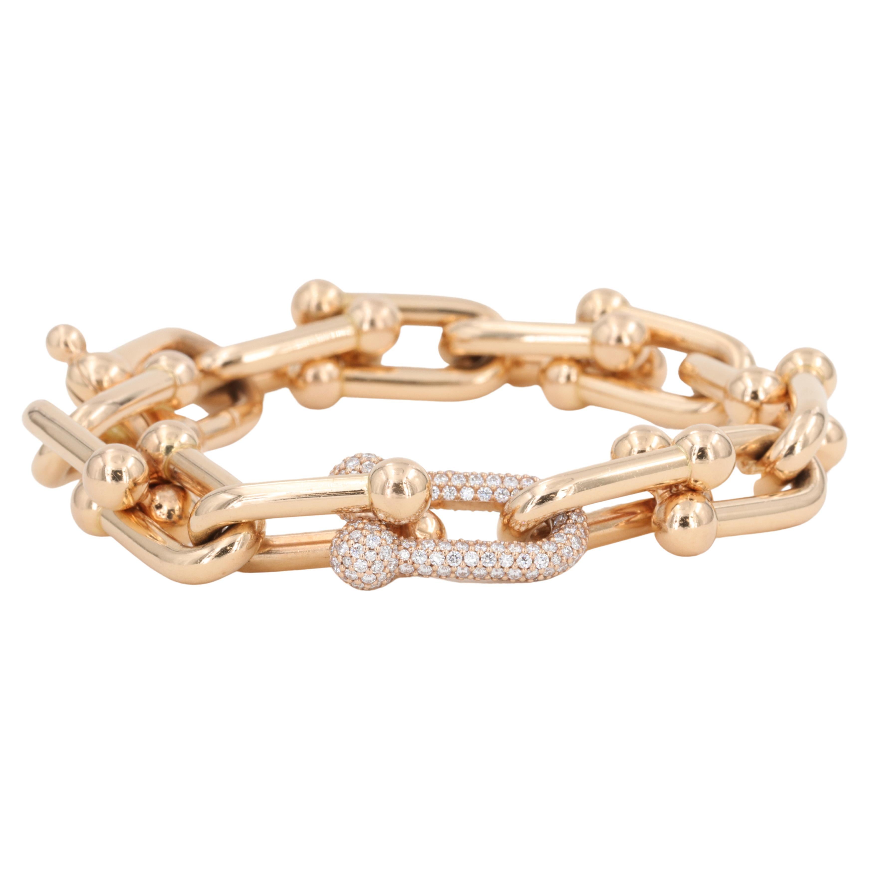 Tiffany HardWear Diamond Large Link Bracelet in 18 Karat Yellow Gold