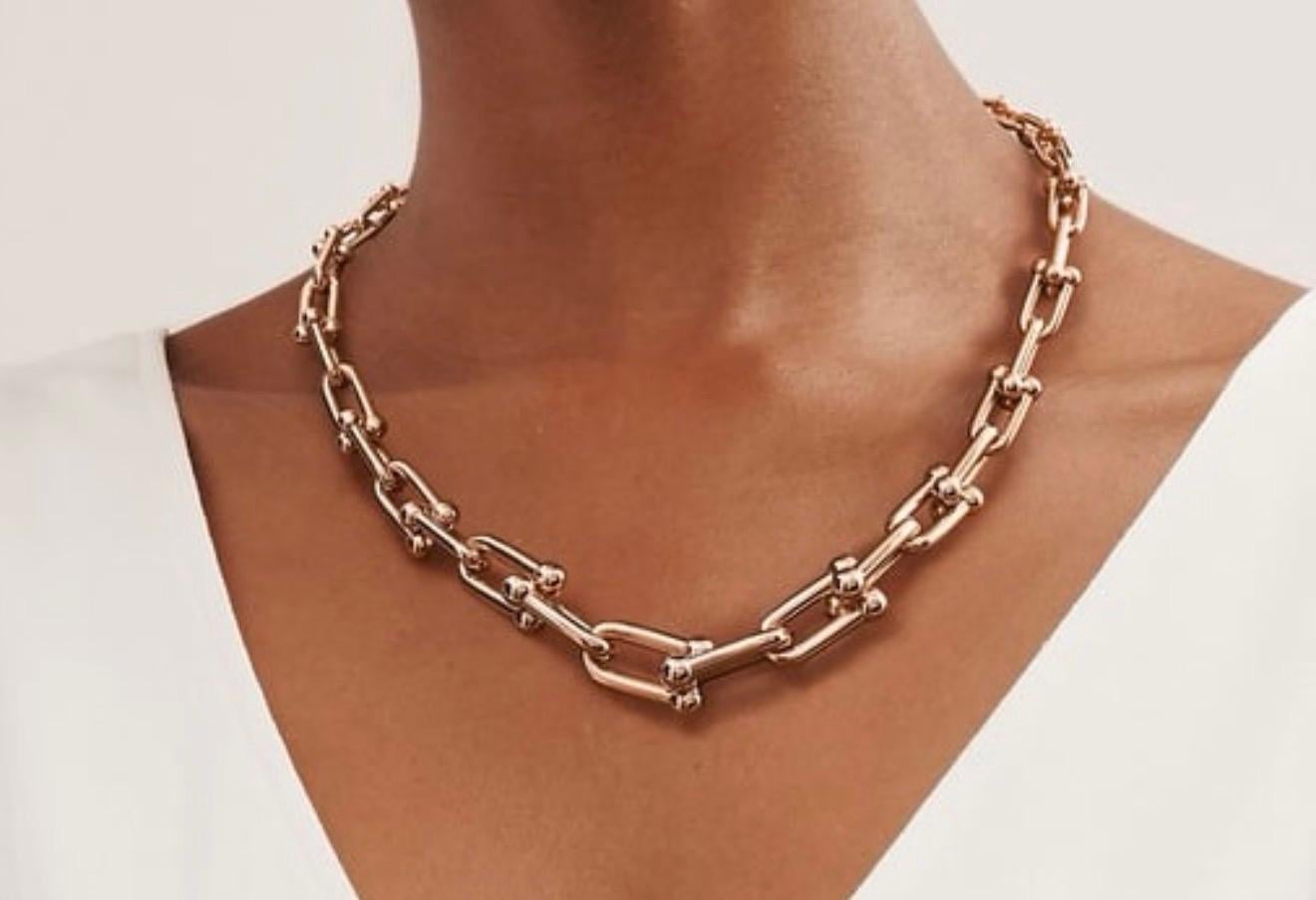 Collier à chaîne graduée HardWear de Tiffany en or rose 18 carats Unisexe en vente