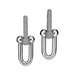 Tiffany HardWear Large Link Earrings in 18k White Gold with Pavé Diamonds Tiffany HardWear Large Link Earrings in 18k White Gold with Pavé Diamonds