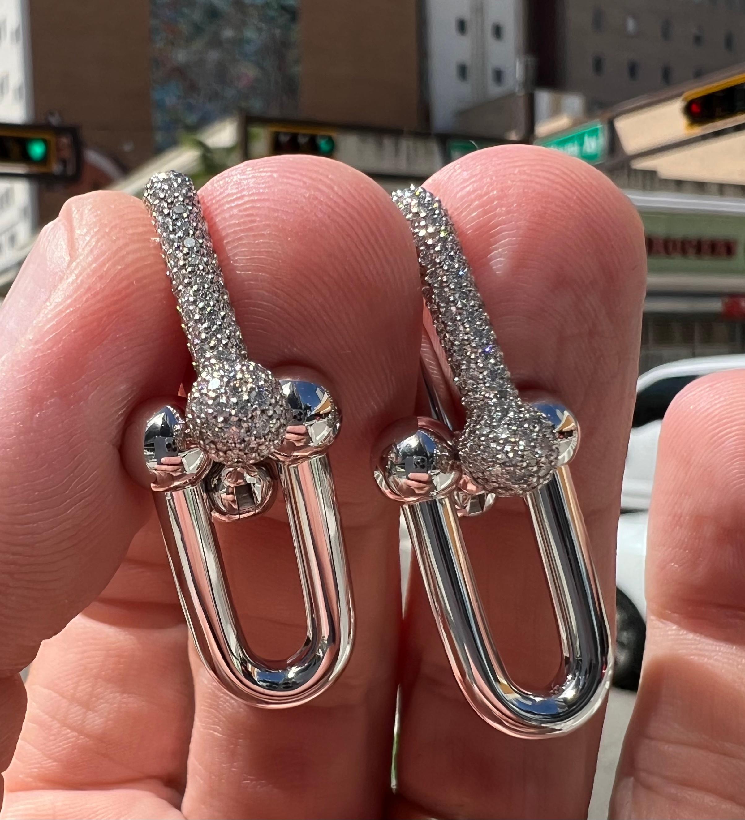 tiffany large link earrings dupe