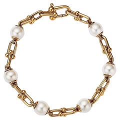 Tiffany HardWear Link Bracelet in 18k Yellow Gold with Freshwater Pearls
