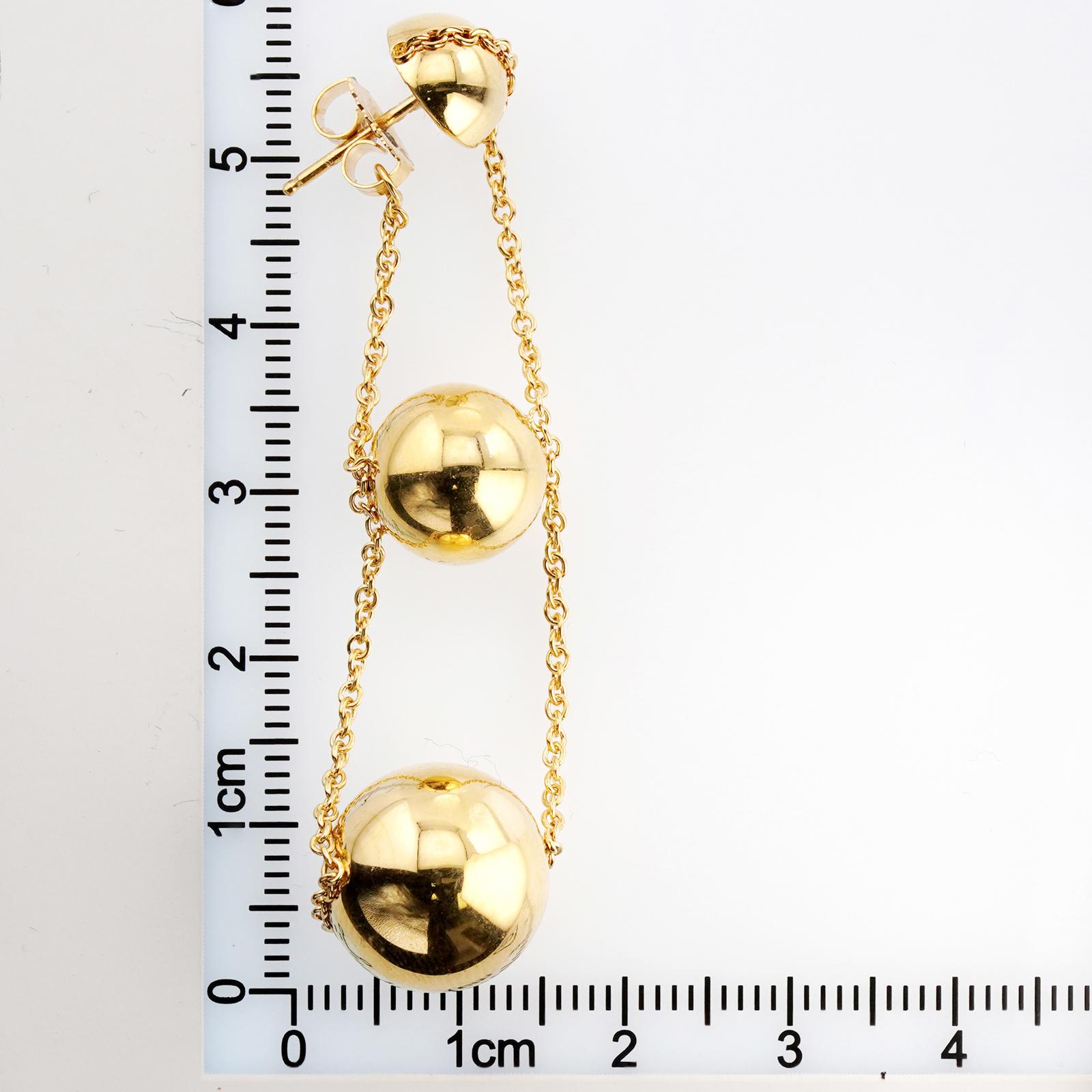 Orecchini TIFFANY HardWear a tripla goccia con sfera in oro giallo 18k in vendita 2