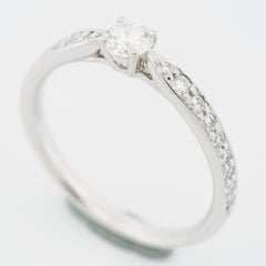 Tiffany Harmony 0.20 Carat Solitaire Diamond Ring PT950 with 18 Pave Diamonds