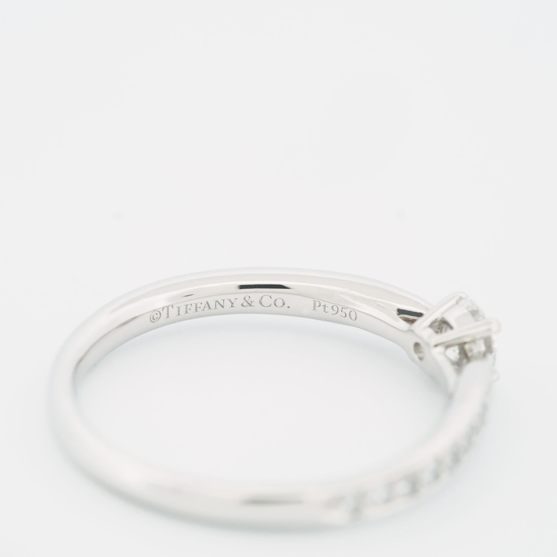 Tiffany Harmony 0.20 Carat Solitaire Diamond Ring PT950 with 18 Pave Diamonds 1