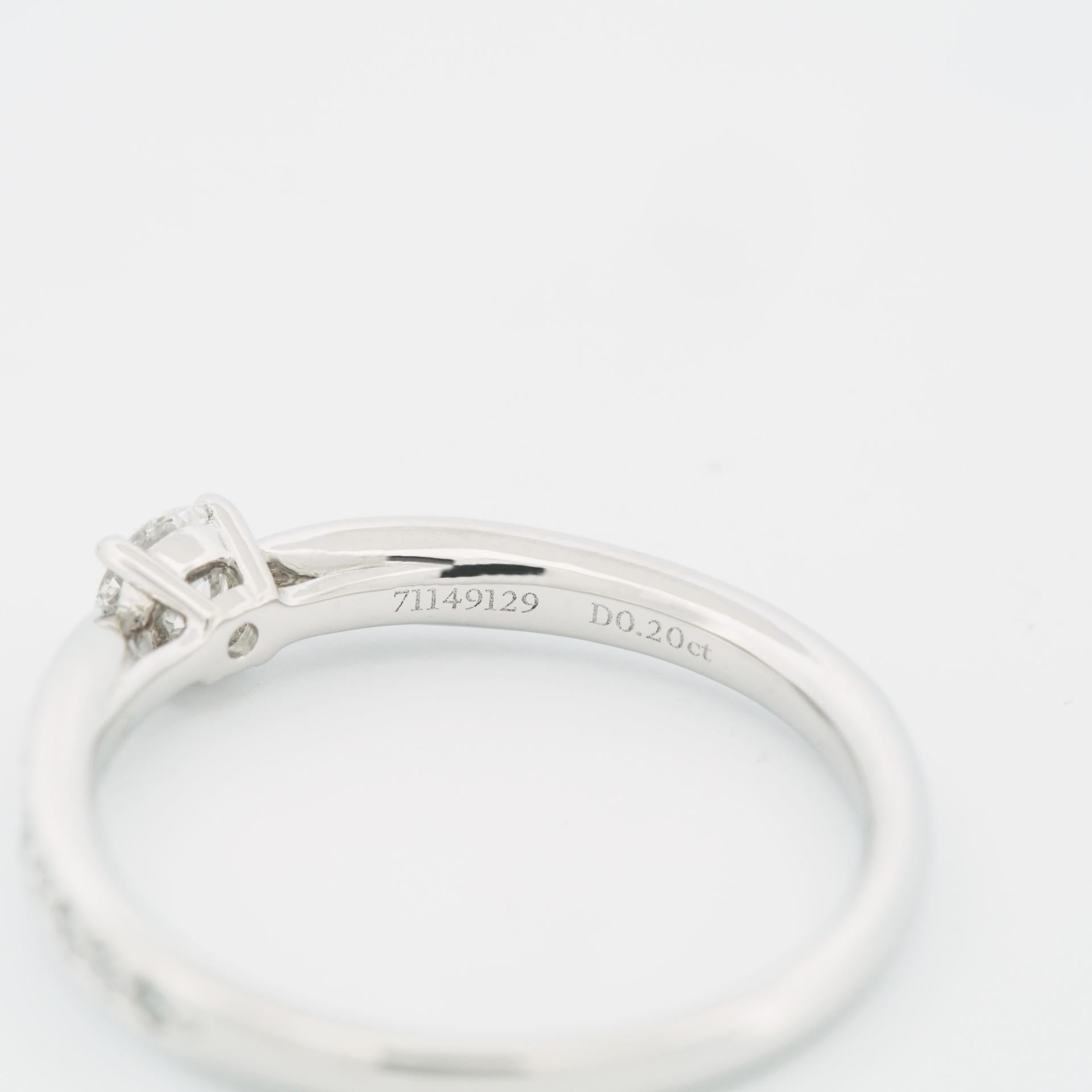 Tiffany Harmony 0.20 Carat Solitaire Diamond Ring PT950 with 18 Pave Diamonds 2