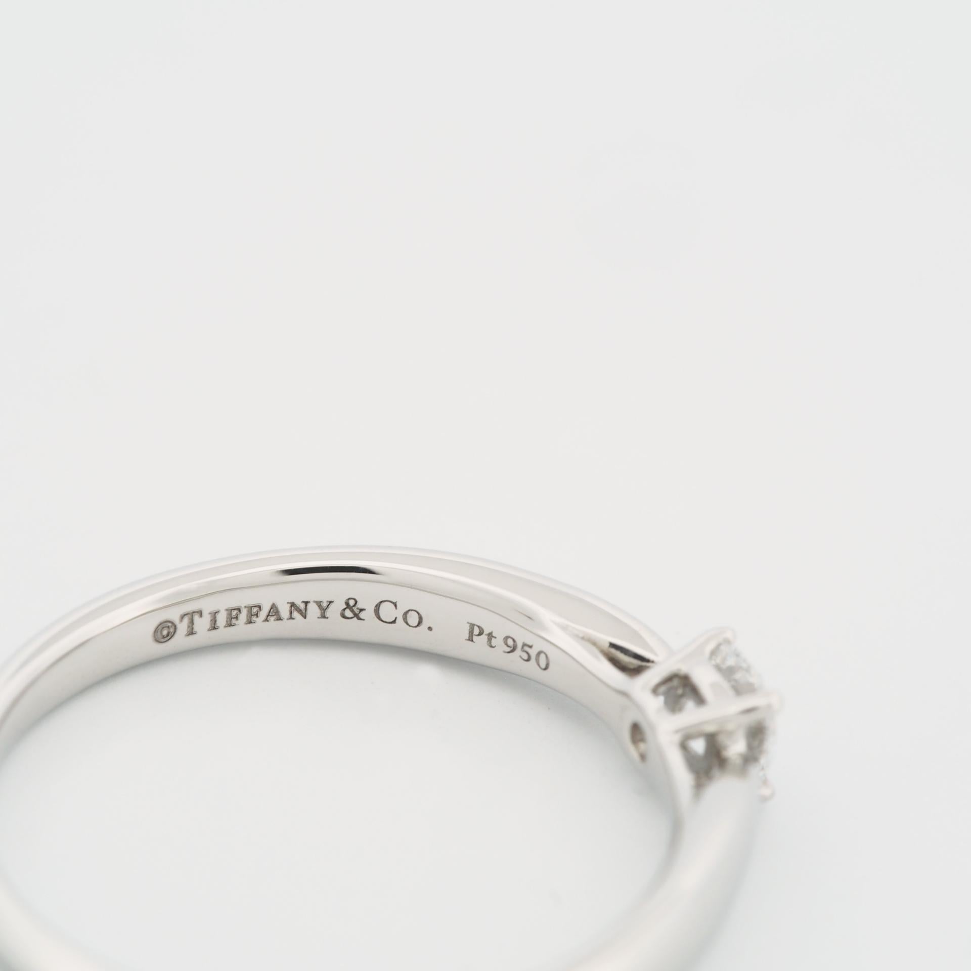 Round Cut Tiffany Harmony 0.20 ct Solitaire Diamond Ring PT950