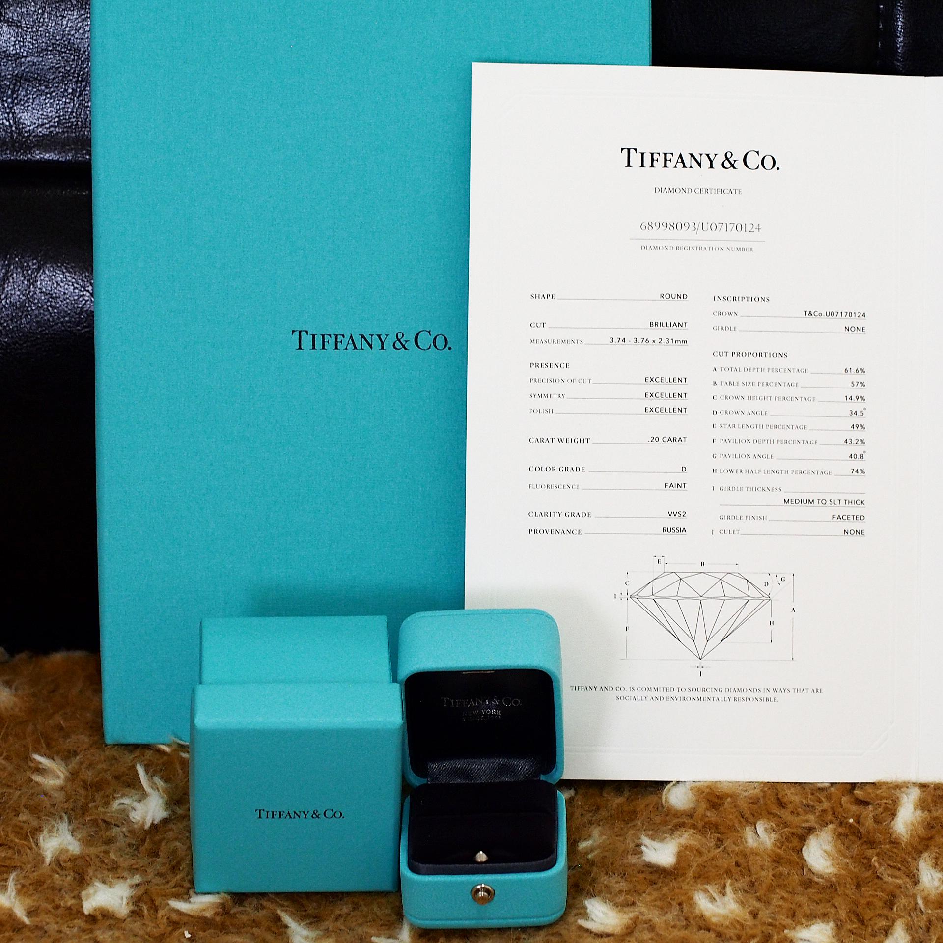Tiffany Harmony 0.20 ct Solitaire Diamond Ring PT950 1