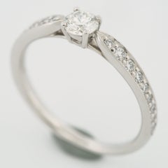 Tiffany Harmony 0.23 Carat Solitaire Diamond Ring PT950 with 18 Pave Diamonds