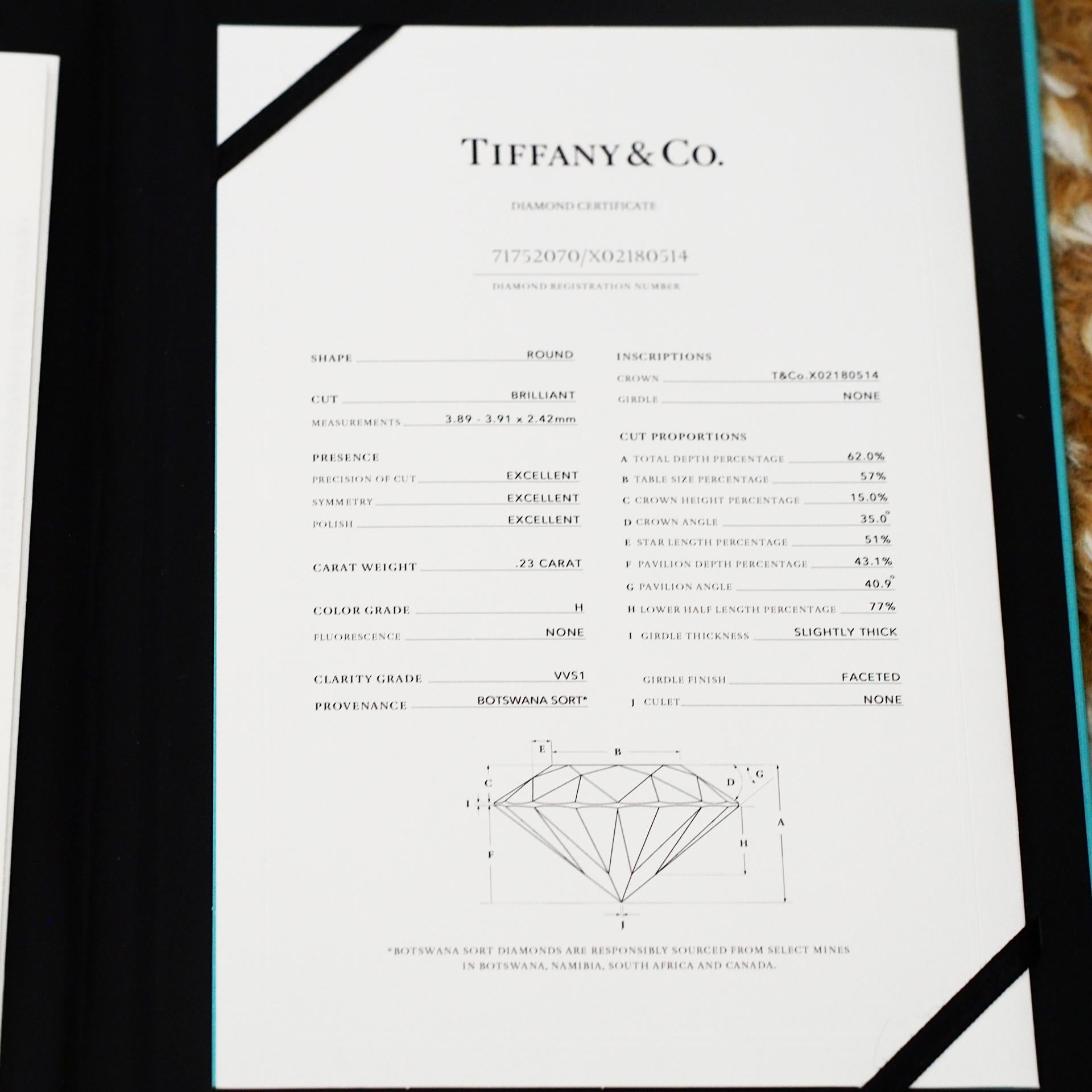 Tiffany Harmony 0,23 Karat Solitär Diamant Ring PT950 mit 18 Pave Diamanten im Angebot 4