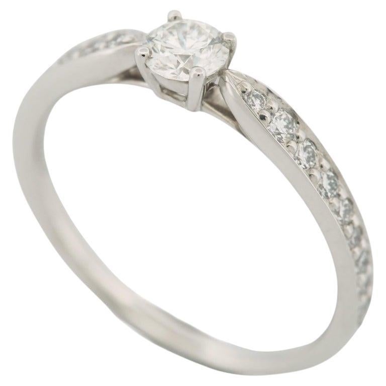 Tiffany Harmony 0.23 Carat Solitaire Diamond Ring PT950 with 18 Pave Diamonds