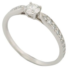 Tiffany Harmony 0.23 Carat Solitaire Diamond Ring PT950 with 18 Pave Diamonds
