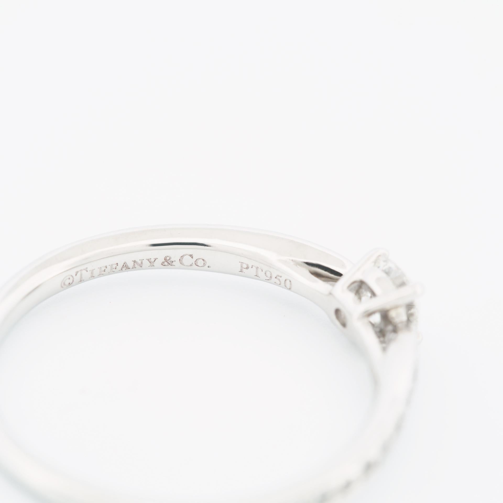 Tiffany Harmony 0.23ct Solitaire Diamond Ring PT950 with 18 Pave Diamonds 1