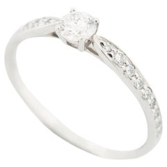 Tiffany Harmony 0.23ct Solitaire Diamond Ring PT950 with 18 Pave Diamonds