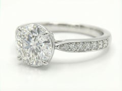 Tiffany Harmony 1.4 Carat Round Brilliat Cut Diamond Platinum Ring with pavè